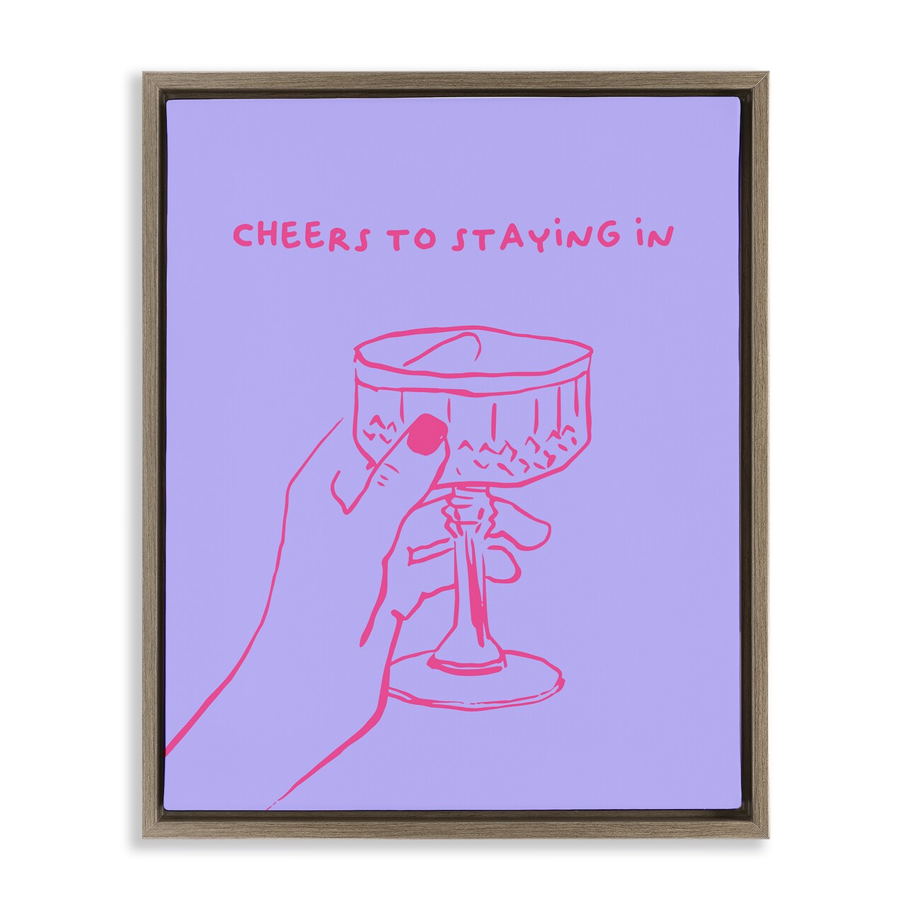 Stupell Industries Cheers To Staying In Floater Framed Canvas Wall Art Design by House of Lulu